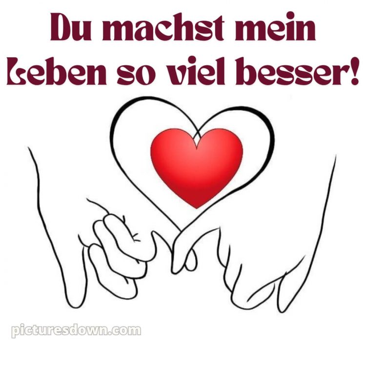 Ich liebe dich bilder mit herz bild Finger kostenlos
