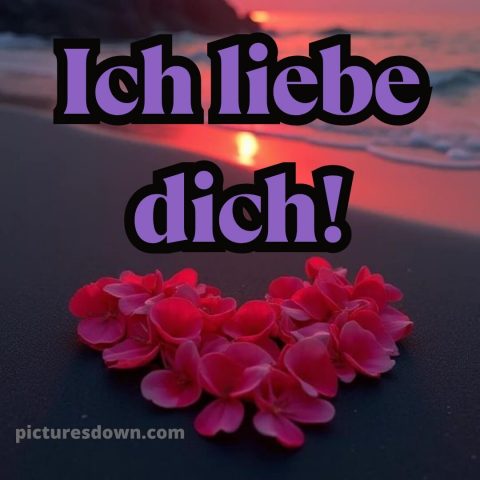 Ich liebe dich bilder mit herz bild Strand kostenlos