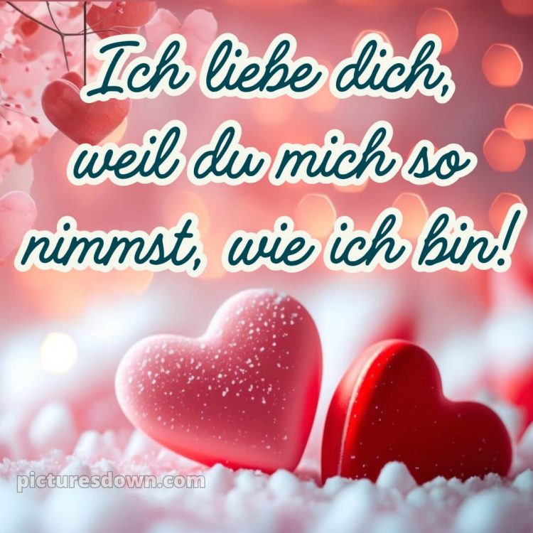 Ich liebe dich bilder mit herz bild Schnee kostenlos