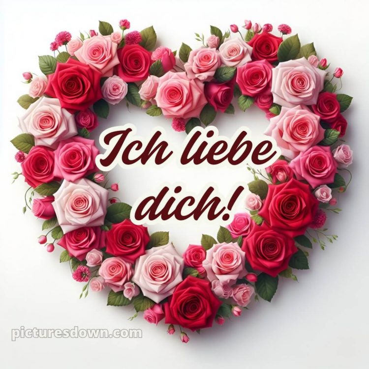 Ich liebe dich bilder mit herz bild Blumen kostenlos
