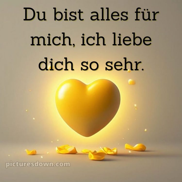 Ich liebe dich süße bilder bild gelbes Herz kostenlos