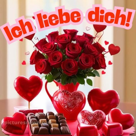 Ich liebe dich über alles bilder bild Blumenstrauß kostenlos